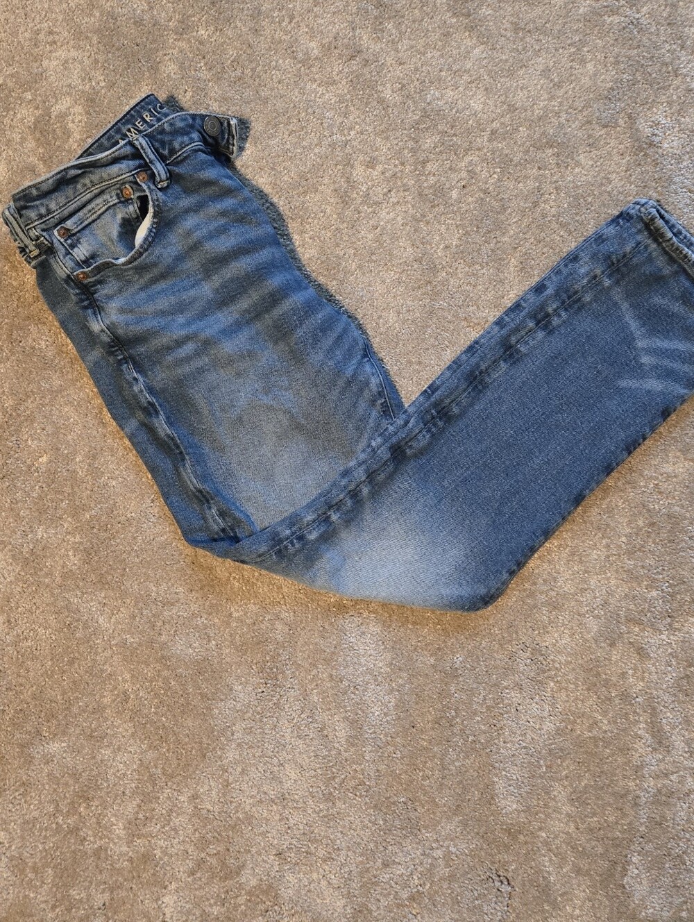 American Eagle Outfitters Men's Light Blue Slim Straight Jeans